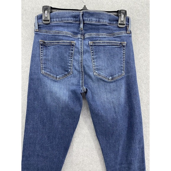 LOFT Ann Taylor Women's Blue Denim Jeans Size 4 Medium Wash Blend Skinny Crop - Picture 7 of 13